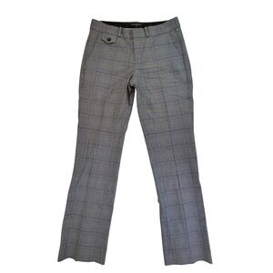 Banana Republic Logan Plaid‎ Career Trousers Pants Women's Size 0P Gray
